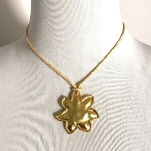 The Limited Gold Tone Sun Star Flower Medallion Necklace